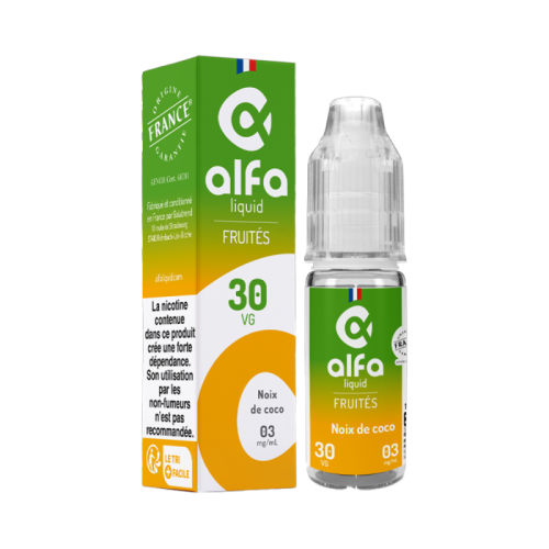 E Liquide NOIX DE COCO 10 ml - Alfaliquid | Cigusto | Cigarette electronique, Eliquide