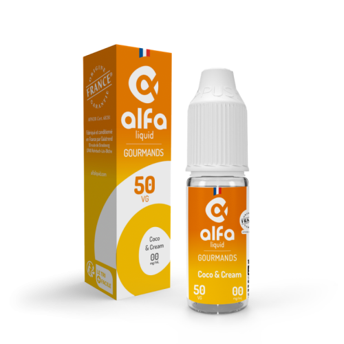 E Liquide Coco & Cream 50/50 10 ml - Alfaliquid | Cigusto | Cigusto | Cigarette electronique, Eliquide