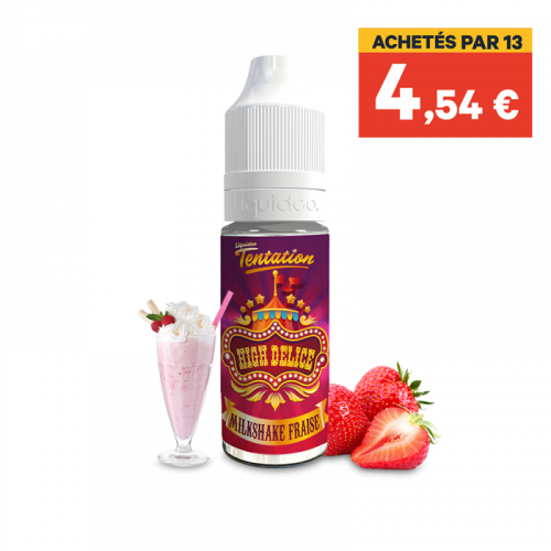 E Liquide Milkshake Fraise Tentation 10 ML Liquideo | Cigusto | Cigarette electronique, Eliquide